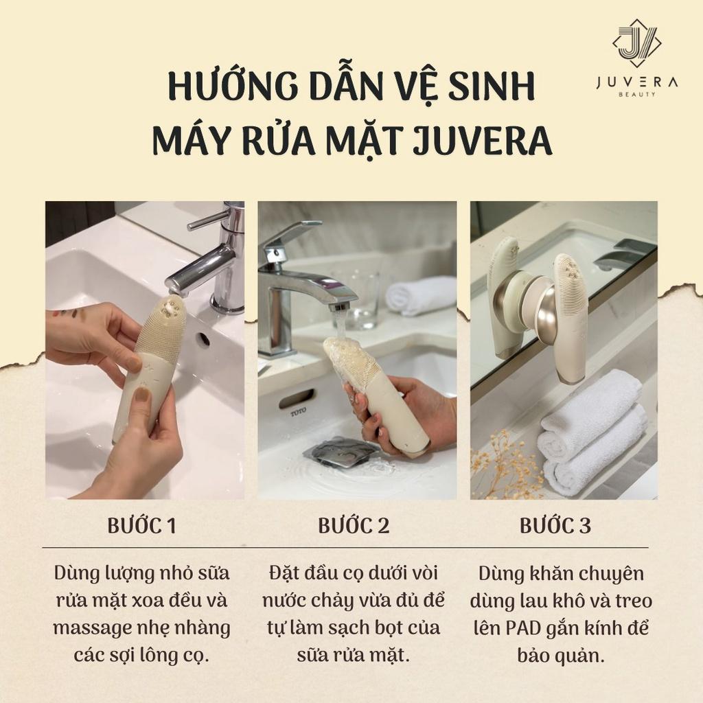 Máy Rửa Mặt JUVERA &quot;R&quot; PRO Làm Sạch Sâu &amp;amp; Nâng Cơ Công Nghệ EMS Số 1 Việt Nam