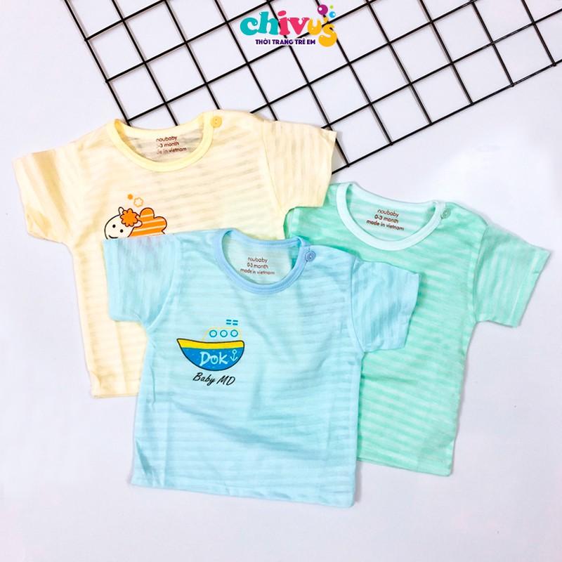 Bộ Cotton Giấy Cộc Tay Nhiều Màu Cho Bé Trai Bé Gái Từ 5-15kg