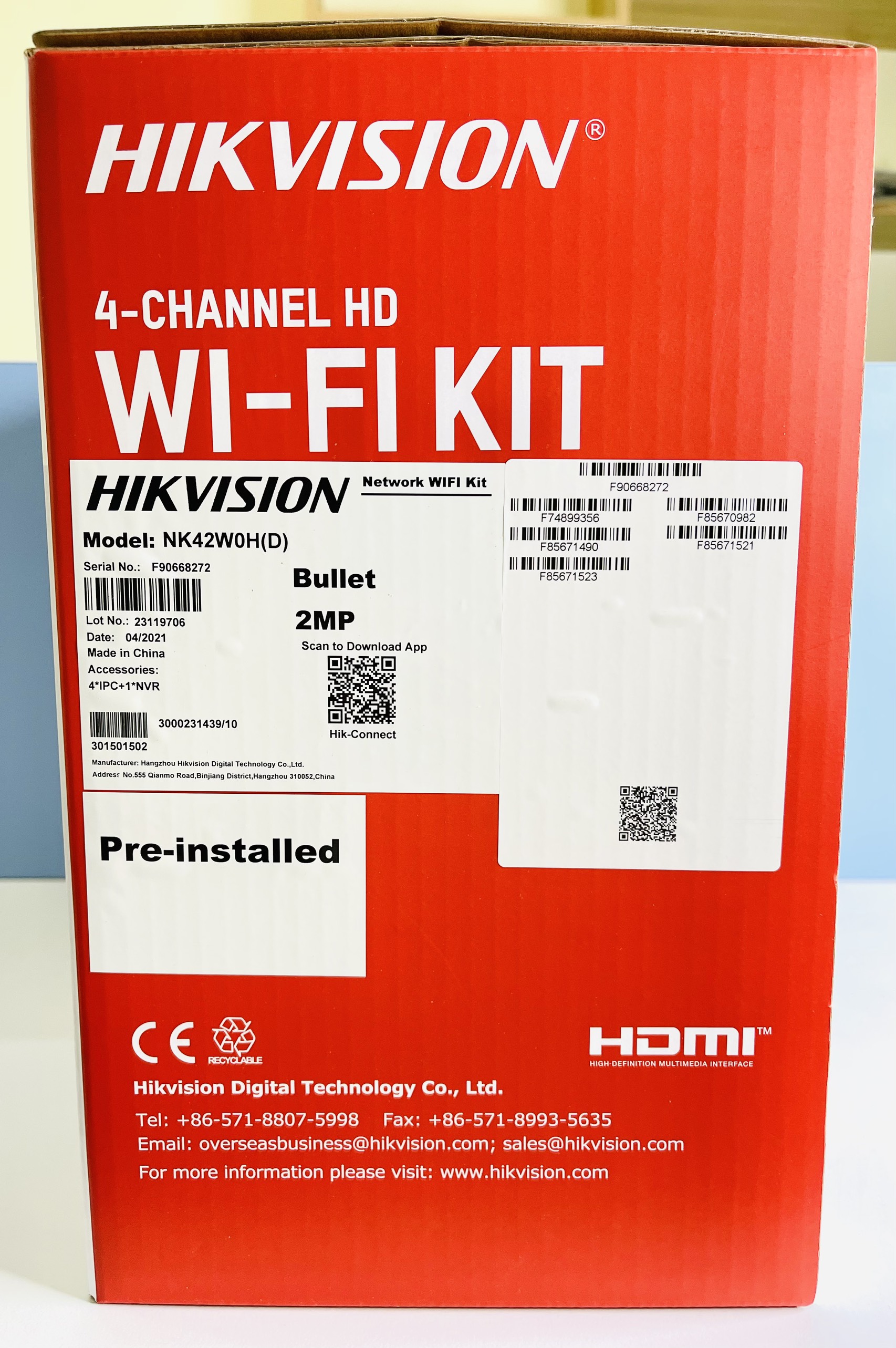 Bộ Kít CAMERA IP WIFI HIKVISION NK42W0H (BAO GỒM 1 ĐẦU GHI,1 Ổ CỨNG 1000G,4 CAMERA,4 NGUỒN 12V)HÀNG CHÍNH HÃNG