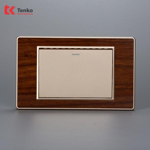 Công Tắc Vân Gỗ C6 - CÔNG TẮC Bo Viền Vàng Thương Hiệu Nhât Bản Chính Hãng Tenko TK-C6-01