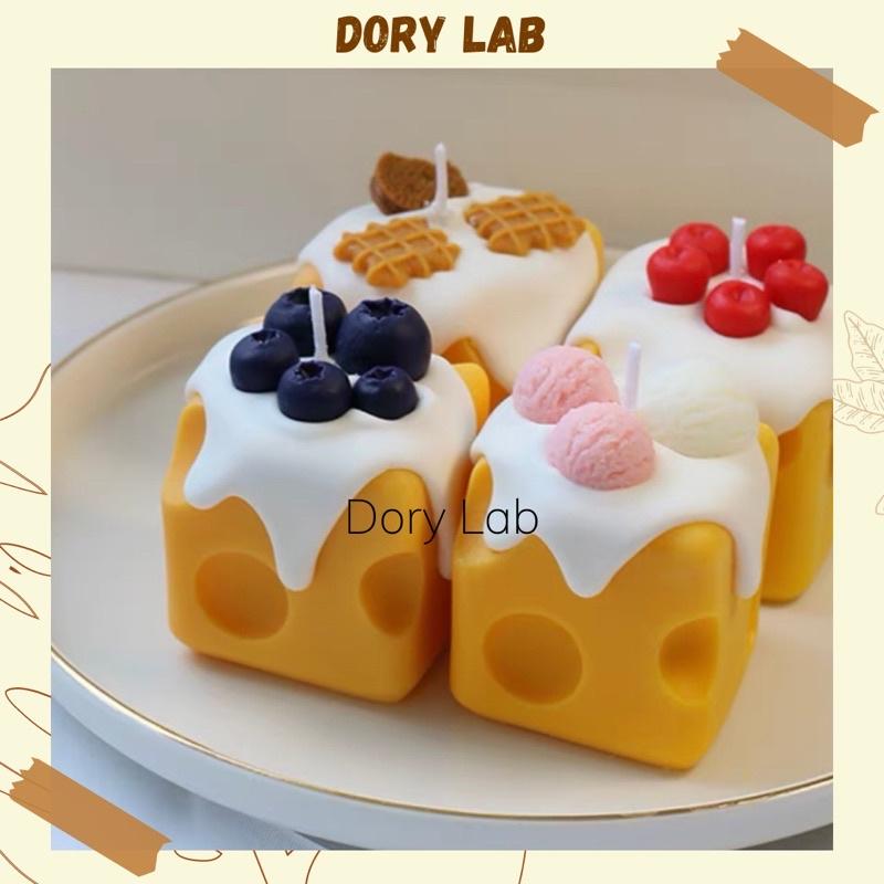 Nến Thơm Phô Mai Vuông Phủ Kem Mix Topping Handmade Không Khói - Dory Lab