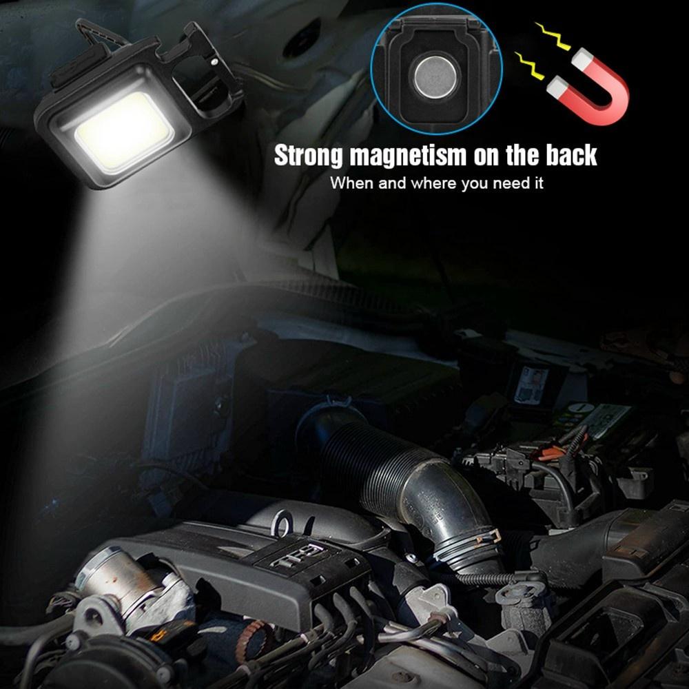 Đèn led mini COB 800 Lumens - Đèn pin siêu sáng có móc khóa đa năng chống nước, sạc hàng loại 1 nhé