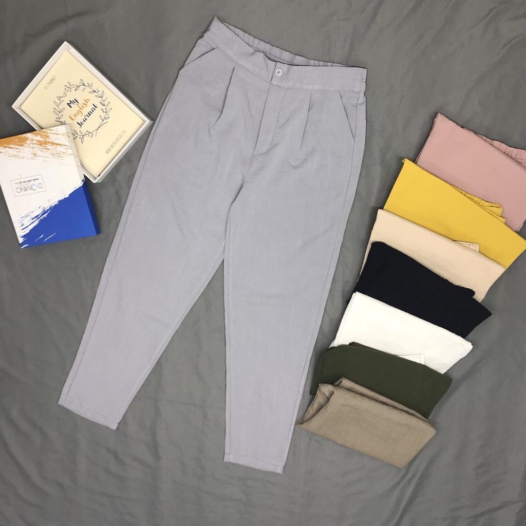 QUẦN BAGGY KHÓA THẬT CÓ CHUN SAU CHẤT ĐŨI NHẸ MÁT THỜI TRANG BANAMO FASHION BAGGY ĐŨI KHUY TRƯỚC CHUN SAU 821