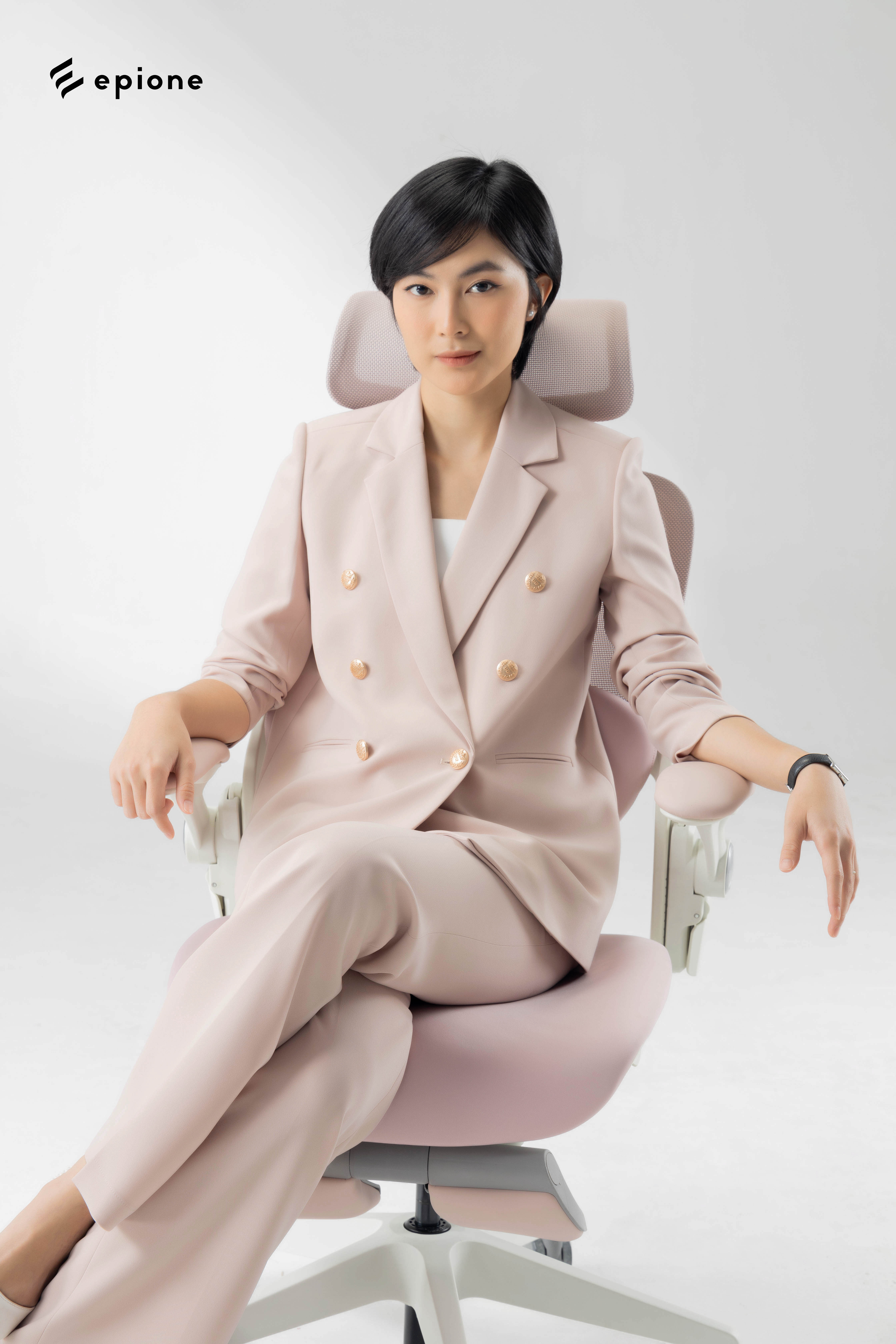 Ghế công thái học Epione Easy Chair 2.0 Ergohome bản chân KIM LOẠI sơn tĩnh điện mới nhất - ghế văn phòng giảm đau mỏi vai gáy, thắt lưng. Có bản Hông Blossom siêu nữ tính
