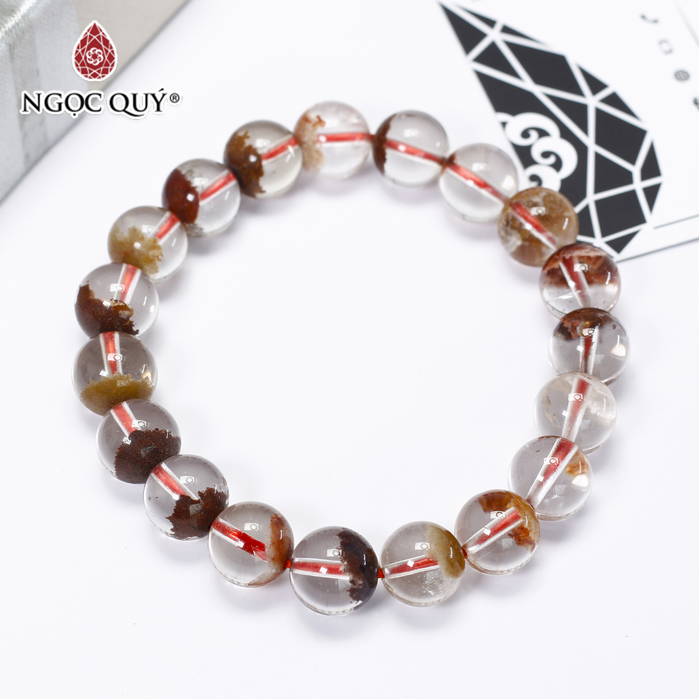 Vòng thạch anh ưu linh nâu 10mm mệnh thổ, kim - Ngọc Quý Gemstones