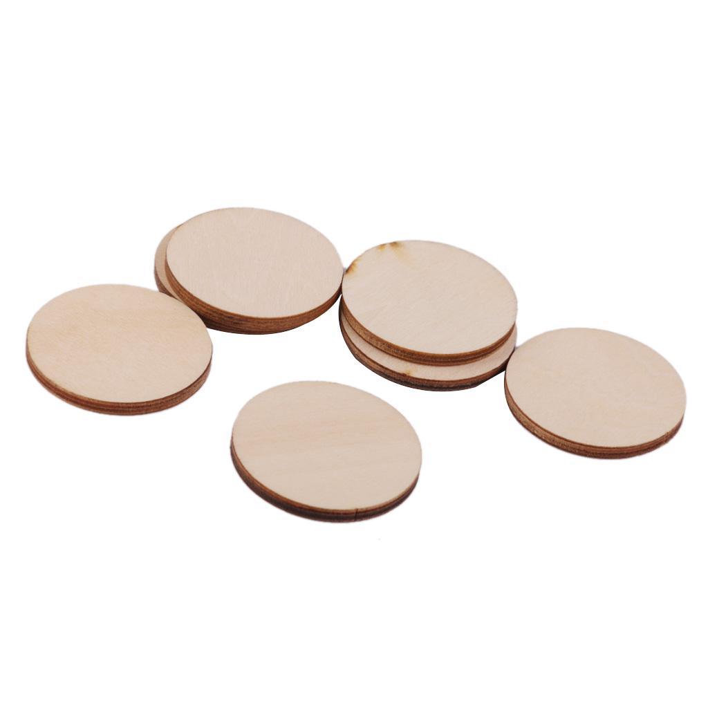 4x Blank Plain Round Shaped Natural Wood Slices Discs Art Craft Hobbies Pyrography