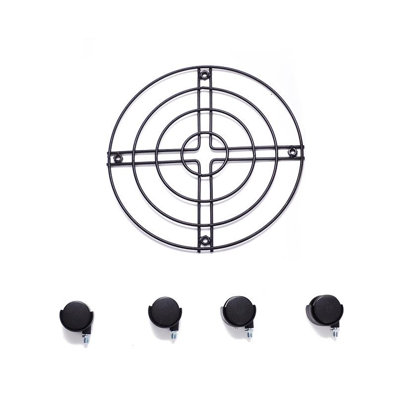 Hỗ trợ con lăn cho hoa hoa màu đen Phiên bản Ø 25 x 6 cm I Roll Jar để hỗ trợ nội thất bằng thép, che phủ màu đen, với đường viền i công suất tải 60 kg