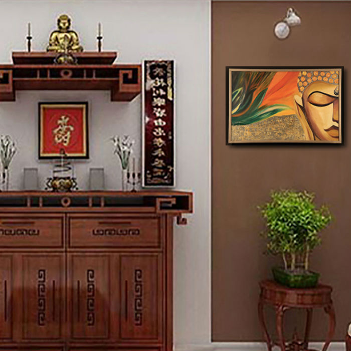 Trang treo tường trang trí nhà cửa mẫu phật tổ như lai hiện đại, Tranh Phật Giáo HPV-80