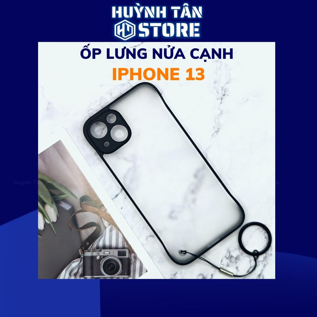 Ốp lưng ip 13 pro max 13 13 pro 12 pro max 12 12 pro nửa cạnh lưng nhám chống bám vân tay bảo vệ camera huỳnh tân