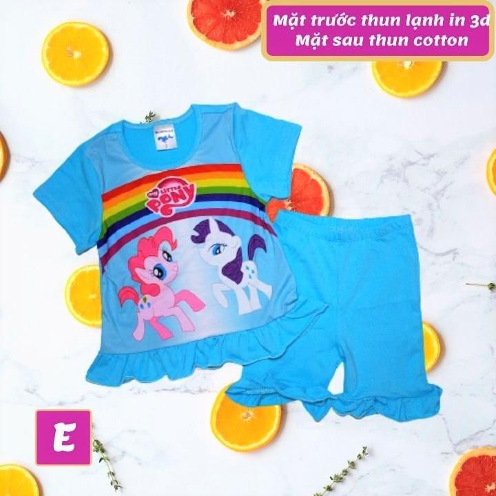 Đồ bộ bé gái lửng tà xòe hình Pony từ 10-42kg - chất liệu thun cotton - Giặt không vỡ hình- Hương Nhiên