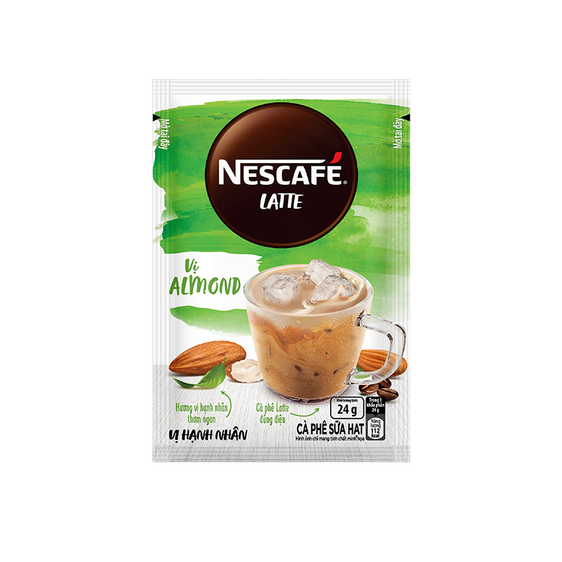 Combo 3 Hộp Cà phê hòa tan NESCAFÉ Latte Sữa Hạt Vị Hạnh Nhân (Hộp 10 gói x 24g)