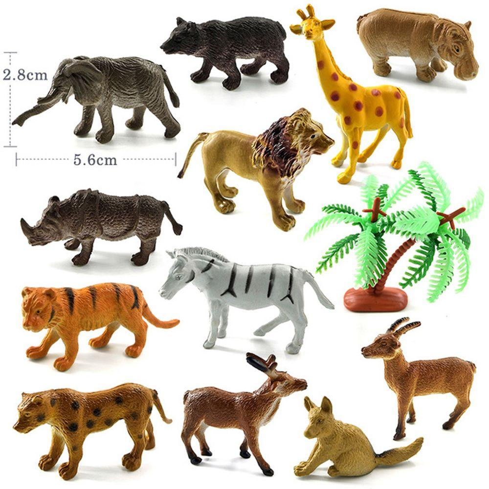 Combo 2 bộ đồ chơi mô hình động vật Safari (5-7 cm) 13 chi tiết sống động Animal World cho bé