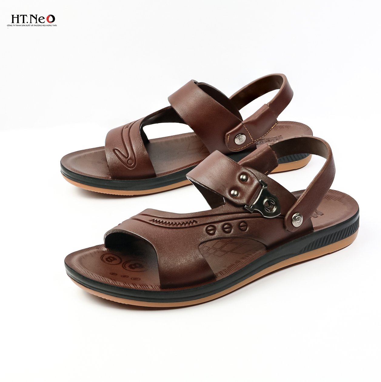 Sandal nam đế cao - dép sandal da nam HT.NEO  kiểu dáng đơn giản, màu sắc nhã nhặn, đi rất mềm SD70