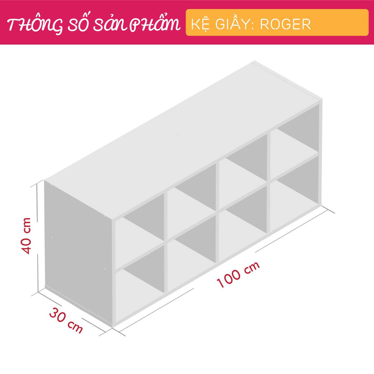Kệ gỗ để giày hiện đại SMLIFE Roger | Gỗ MDF dày 17mm chống ẩm | D100xR30xC40cm