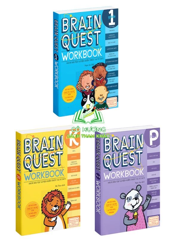 Sách Braint Quest Workbook Sách phát triển tư duy cho bé 4 - 7 tuổi 3 cuốn bìa mềm