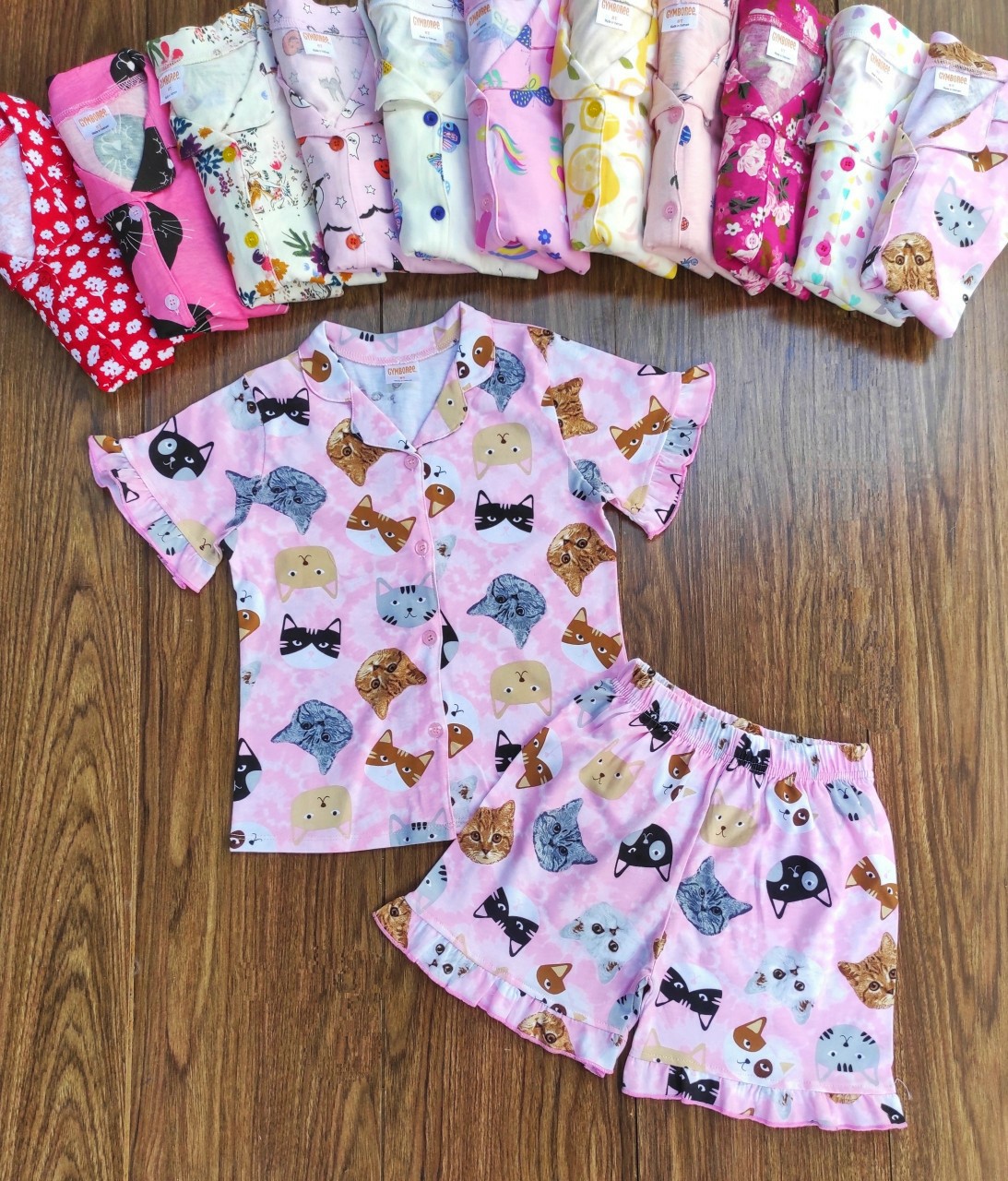 Đồ bộ bé gái, bộ pijama ngắn tay cho bé gái size 18-35kg chất cotton mềm mát