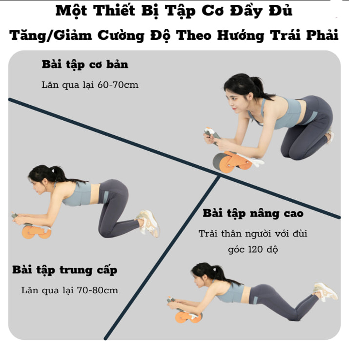 Con Lăn Trợ Lực Tập Bụng Thế Hệ Mới, Dụng cụ hỗ trợ tập Plank Tự Động Tiện Dụng