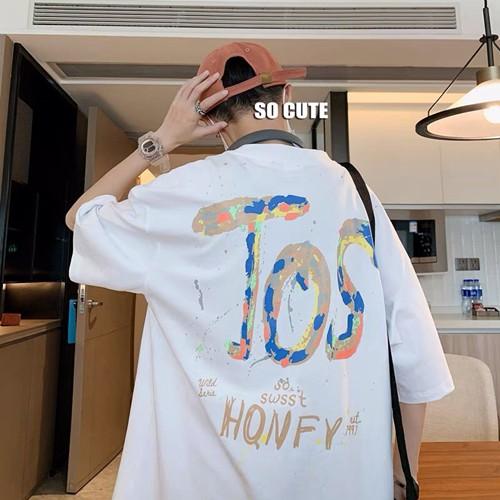 Áo thun nữ nam unisex tay lỡ phông form rộng teen cổ tròn oversize cotton giá rẻ basic đen trắng tee pull JOS