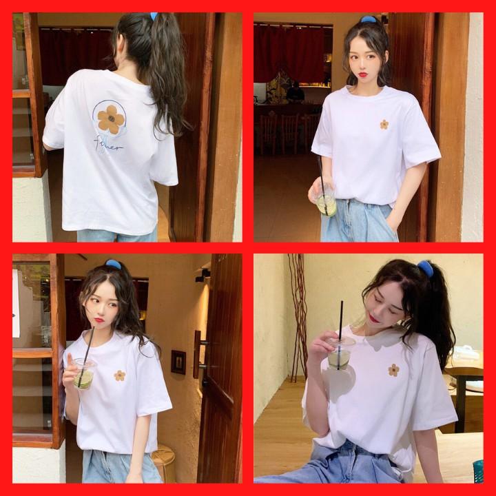 Áo Thun Nữ Unisex Màu Trắng In Bông Hoa Flower ATN6151