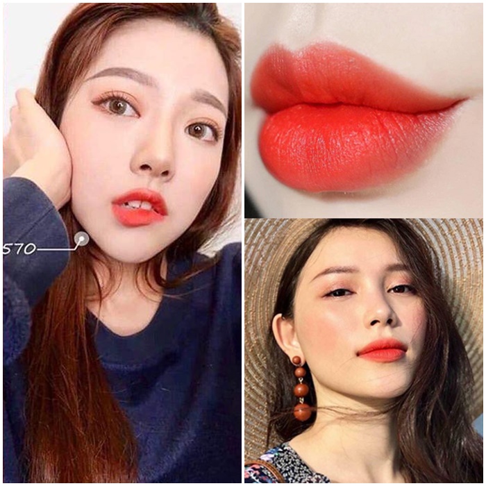 Son Shu Uemura Rouge Unlimited Amplified Matte AM OR 570 Màu Đỏ Cam (Chất Son Lì Có Dưỡng)