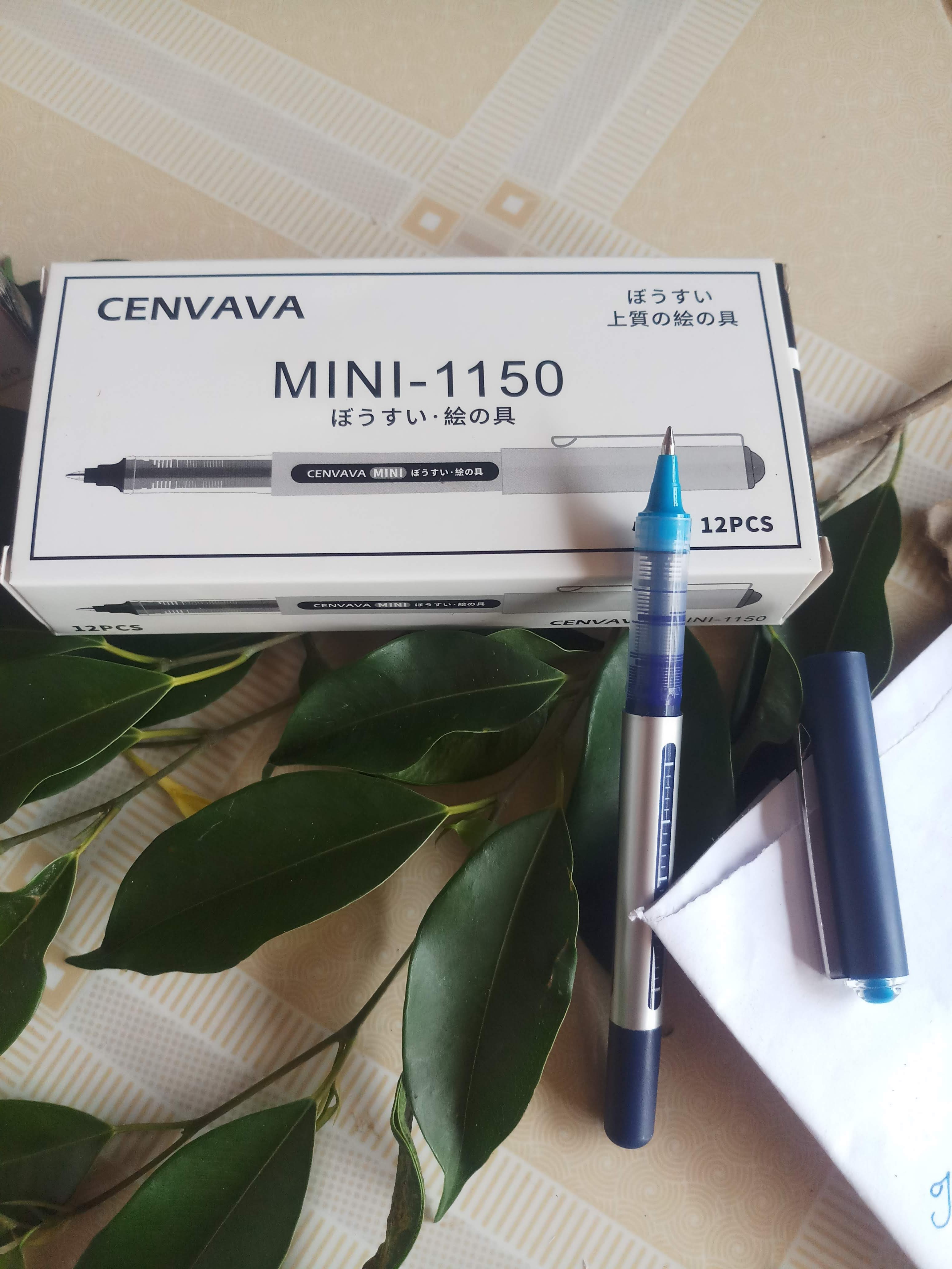 Hộp 12 Bút ký mực xanh đỏ đen Cenvava mini-1150