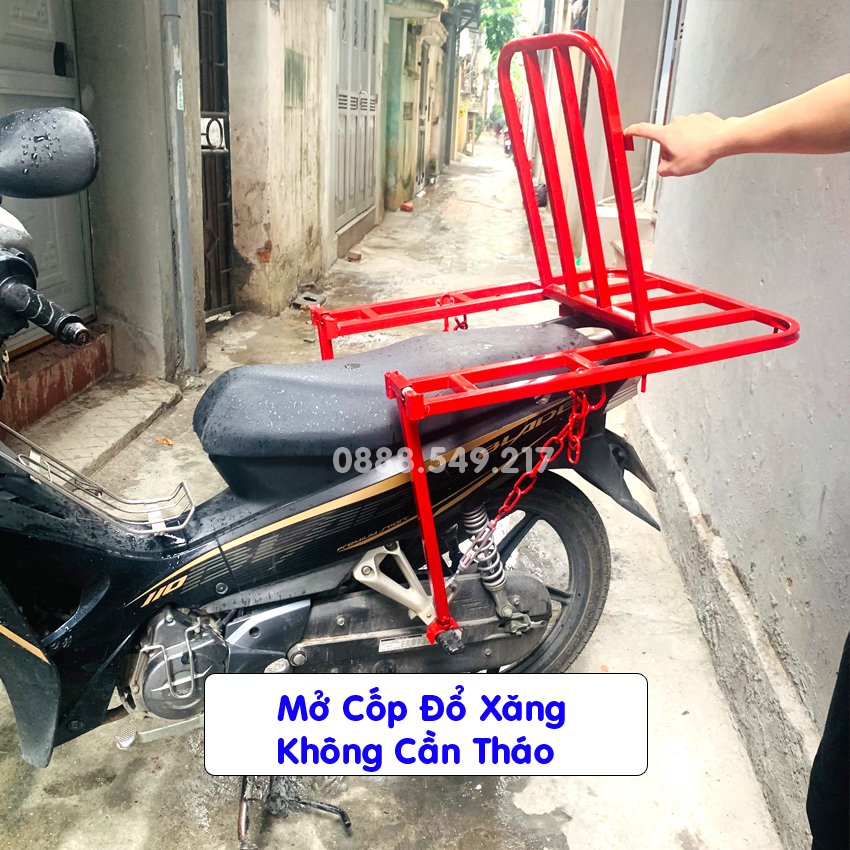Gía Chở Hàng Xe Máy. Gác Baga Chở Hàng Loại Mở Cốp Đổ Xăng Không Cần Tháo