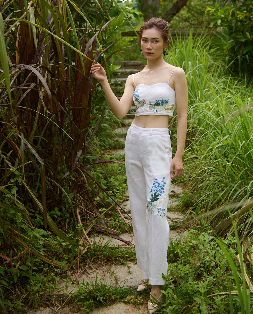 Quần Linen Thêu Tay Mơ PAN206 thời trang thiết kế Hity