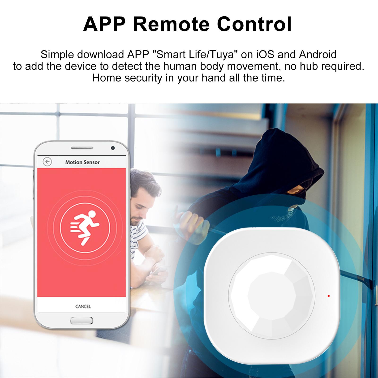 WIFI PIR Motion Sensor Wireless Passive Infrared Detector Security Burglar Alarm Sensor Tuya Smart APP Control Smart Home
