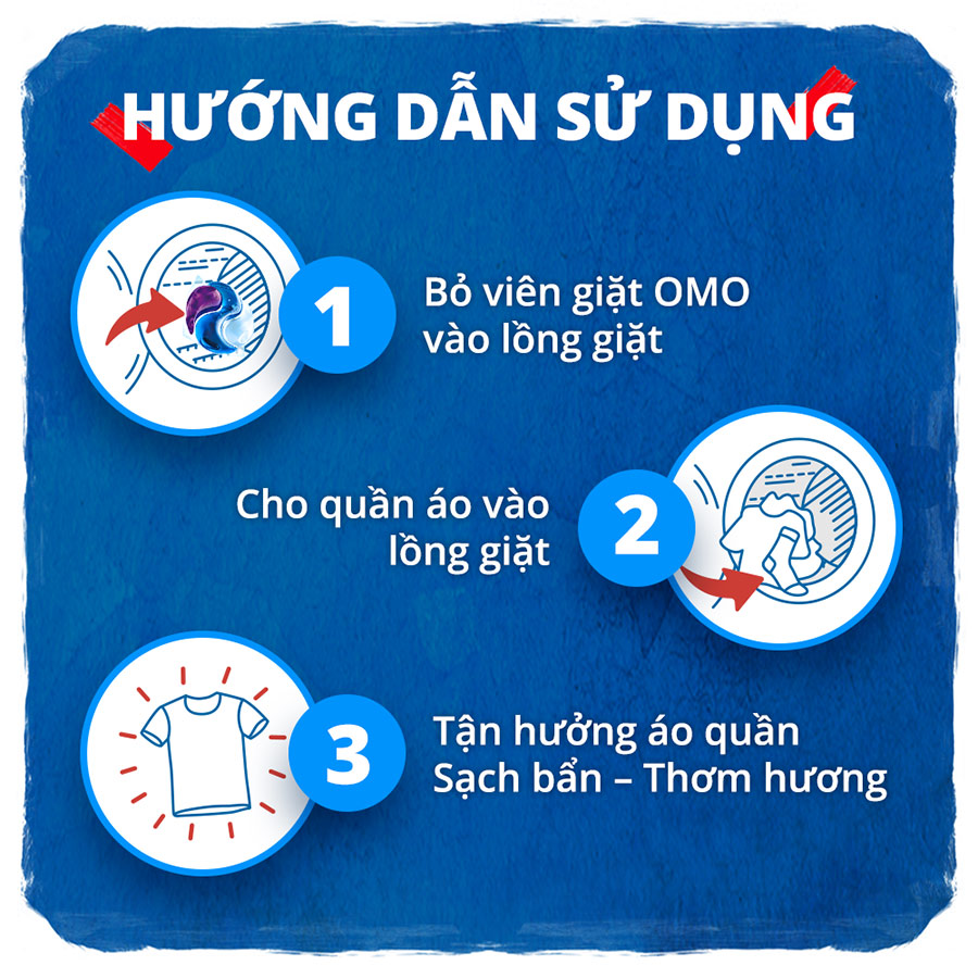 Combo 2 Túi Viên Giặt Tiện Lợi OMO công nghệ Anh Quốc - 17 viên/túi