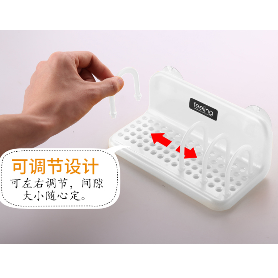 Bộ 3 giá đựng miếng bọt rửa bát kèm thanh chia ngăn - Hàng nội địa Nhật