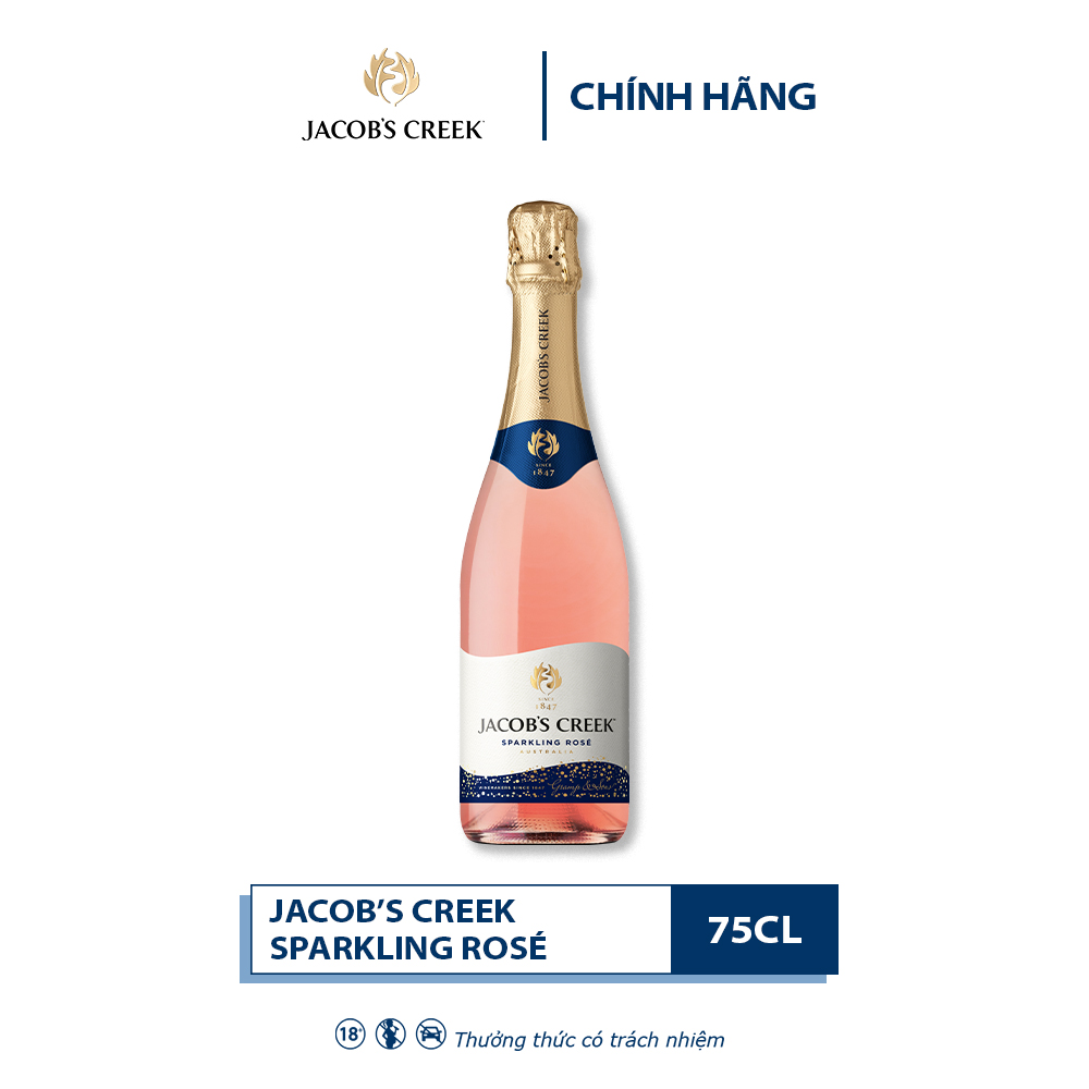 Rượu vang nổ hồng Jacob's Creek Sparkling Rose 750ml 11-13% - Không Hộp