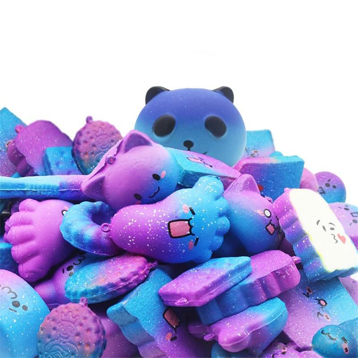 Combo 4 móc khóa squishy galaxy mini - Giao mẫu ngẫu nhiên