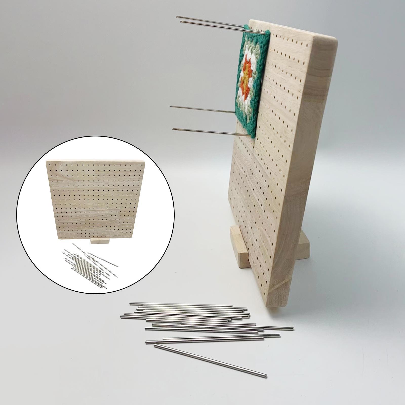 Crochet Blocking Board with 20 Pin Wood for Knitting Crochet Craft Weave DIY