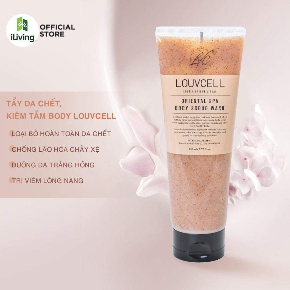 Combo bộ sản phẩm dưỡng thể gồm kem dưỡng trắng body và Tẩy tế bào ch.ết body LOUV CELL