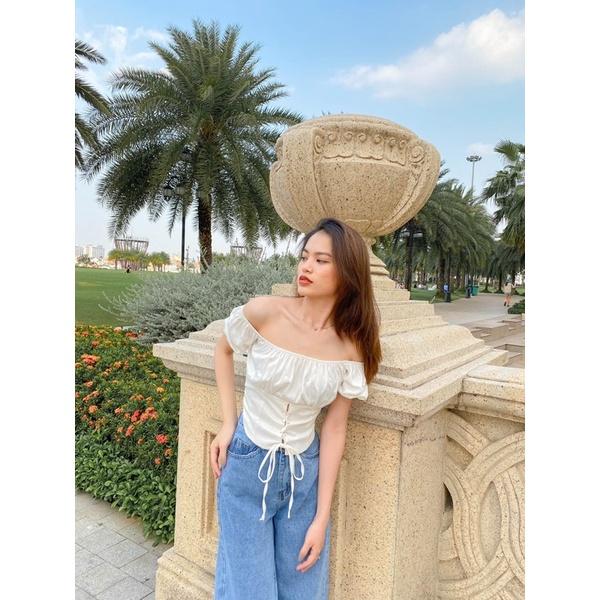 Áo croptop đan dây lụa Bonie Top