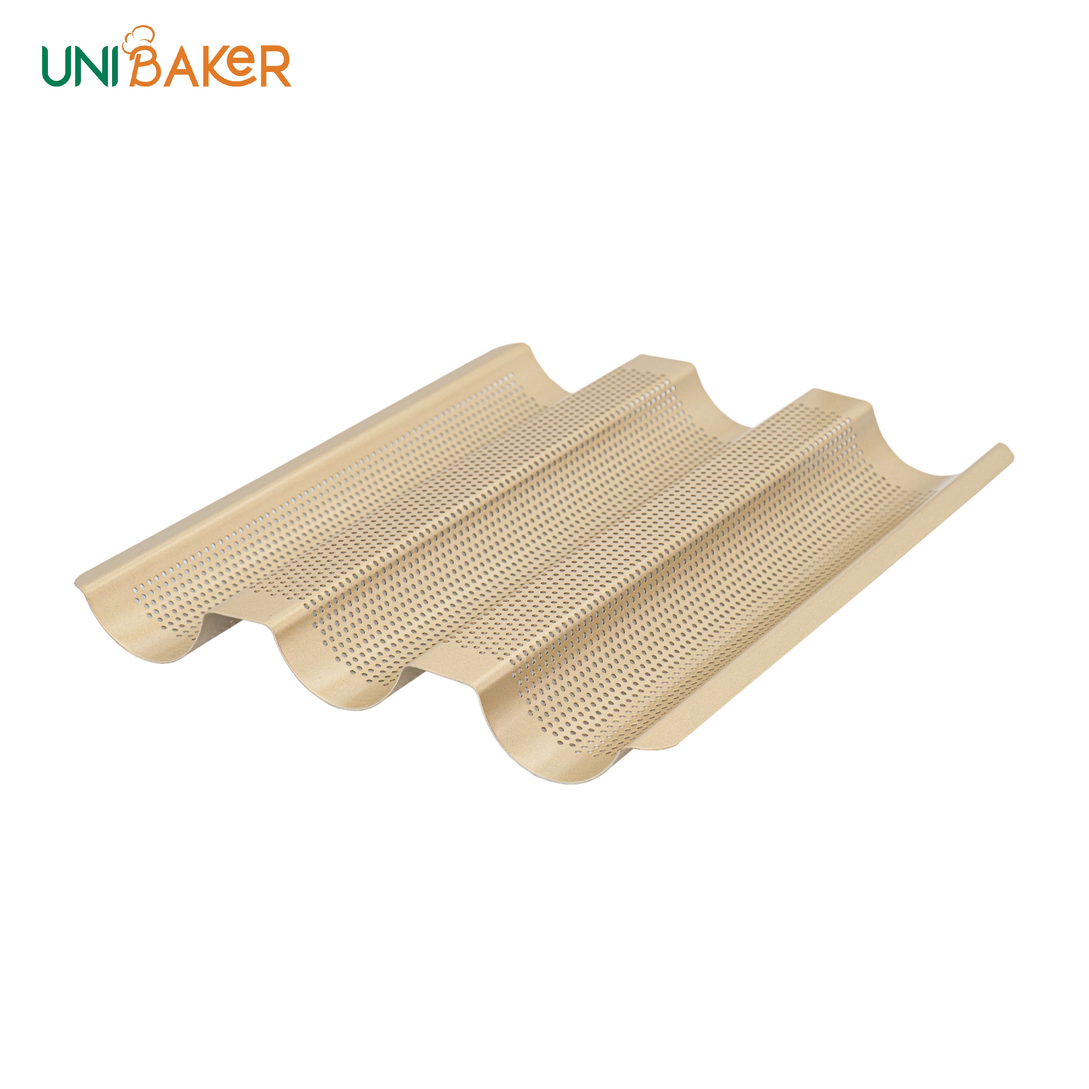 KHAY BÁNH MỲ CHỐNG DÍNH 3 SÓNG NHỎ UNIBAKER MB157