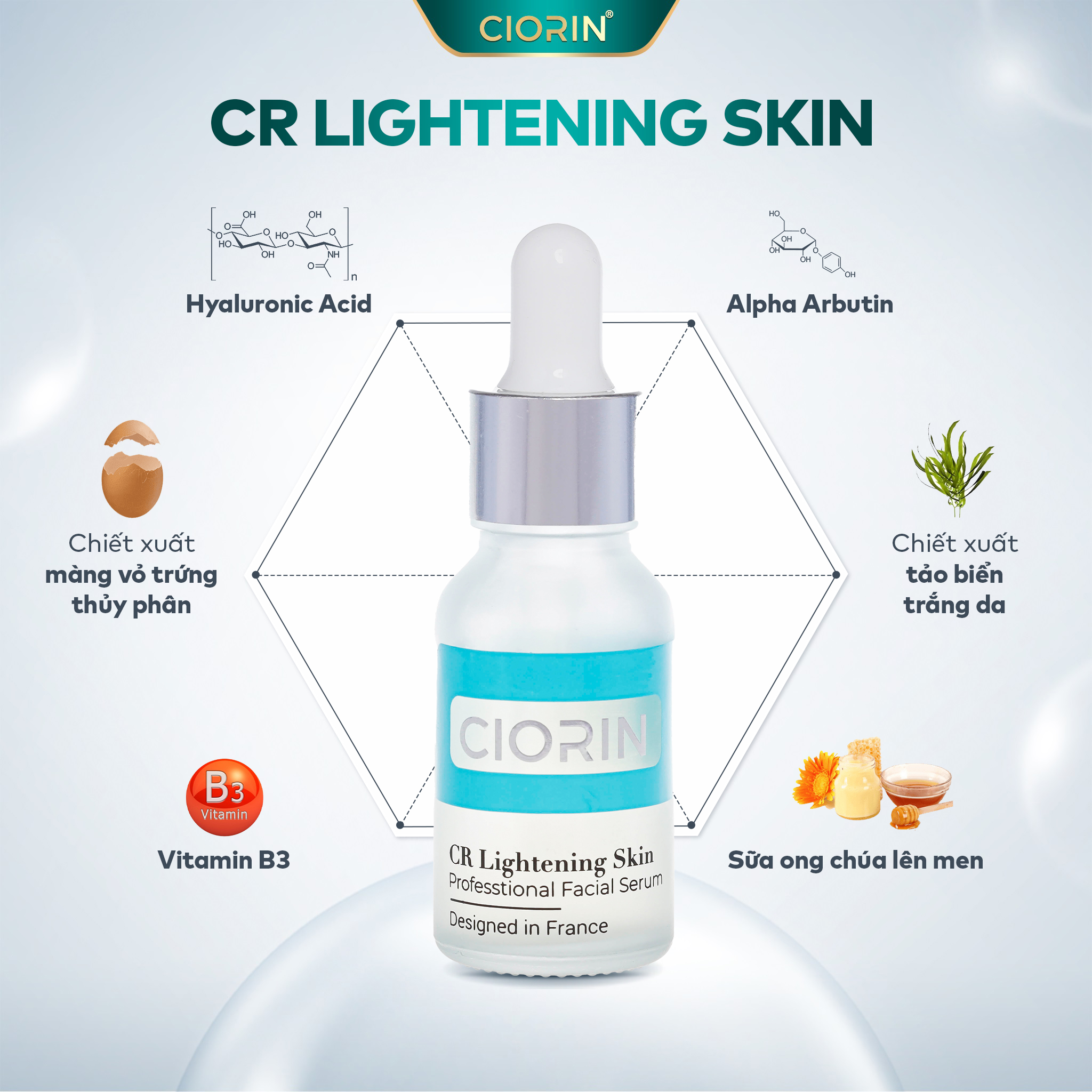Serum Cr Lightening Skin Ciorin Dưỡng Trắng Mờ Thâm Sau Mụn