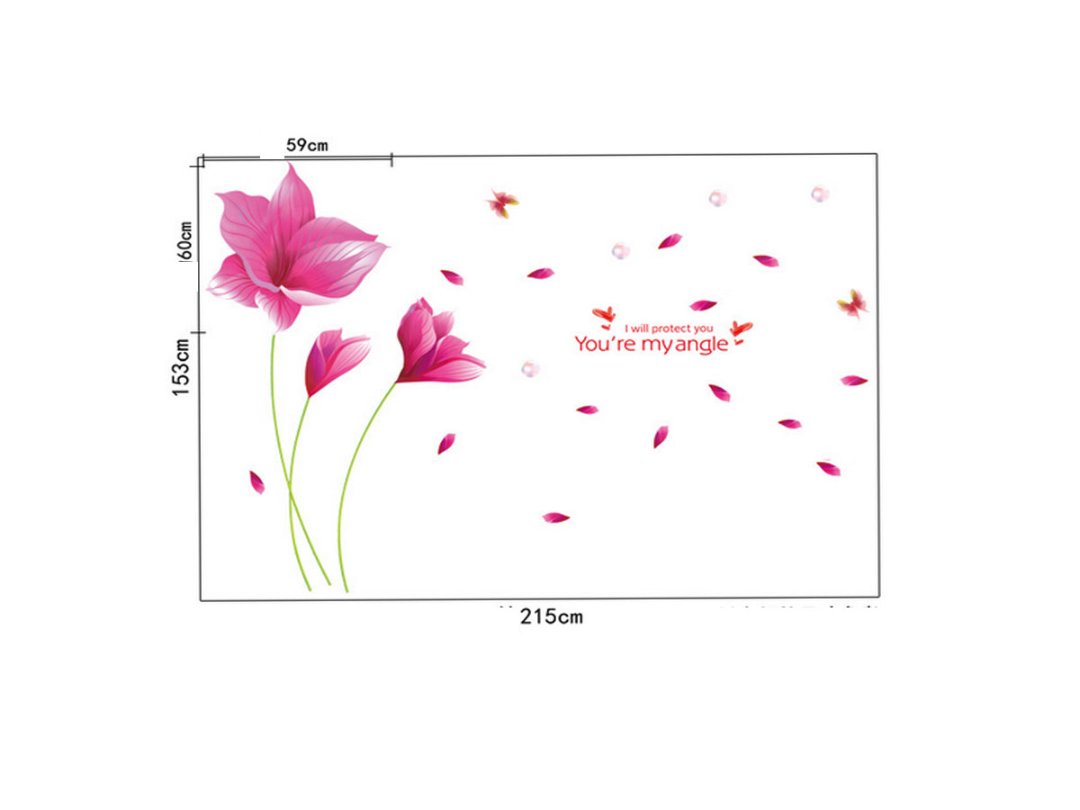 Decal dán tường hoa ly hồng ay9277