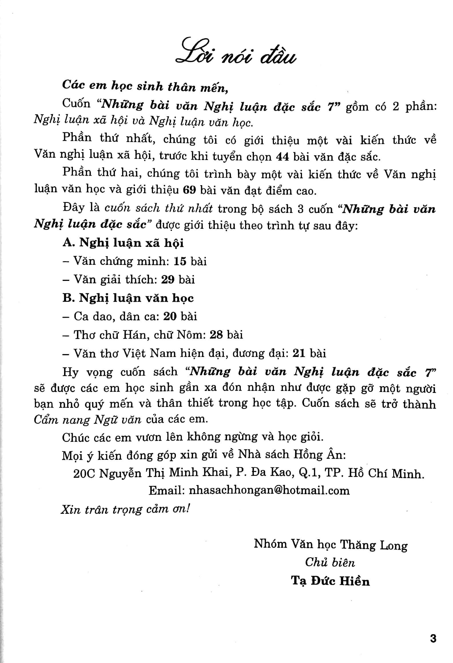 Những Bài Văn Nghị Luận Đặc Sắc Lớp 7