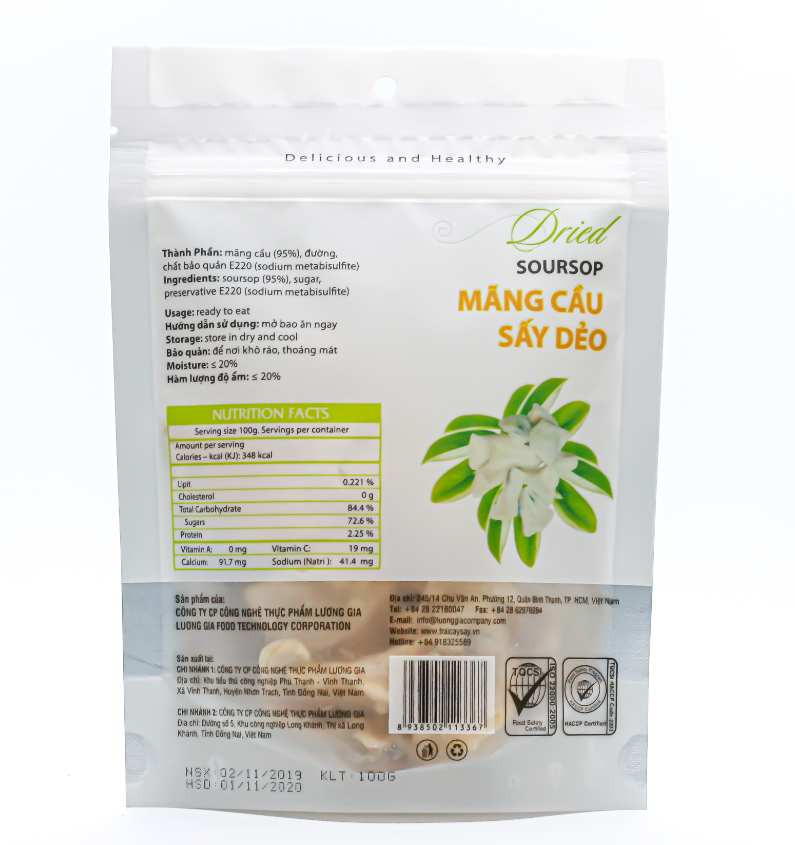Mãng cầu sấy dẻo Muối ớt Ohla 100g