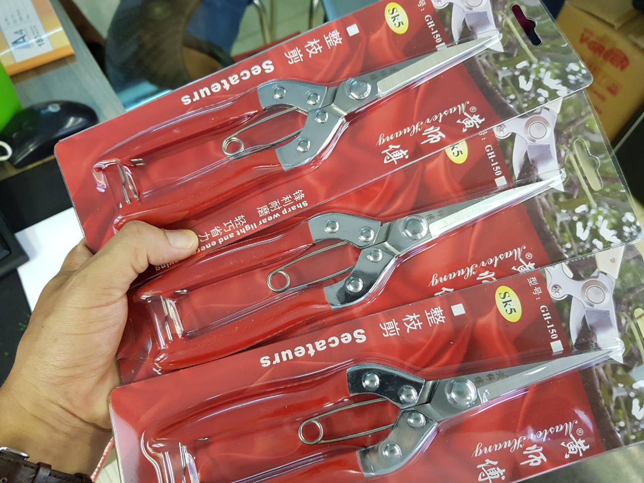 KÉO TỈA CHI DĂM CÁN ĐỎ 21CM THÉP KHÔNG GỈ