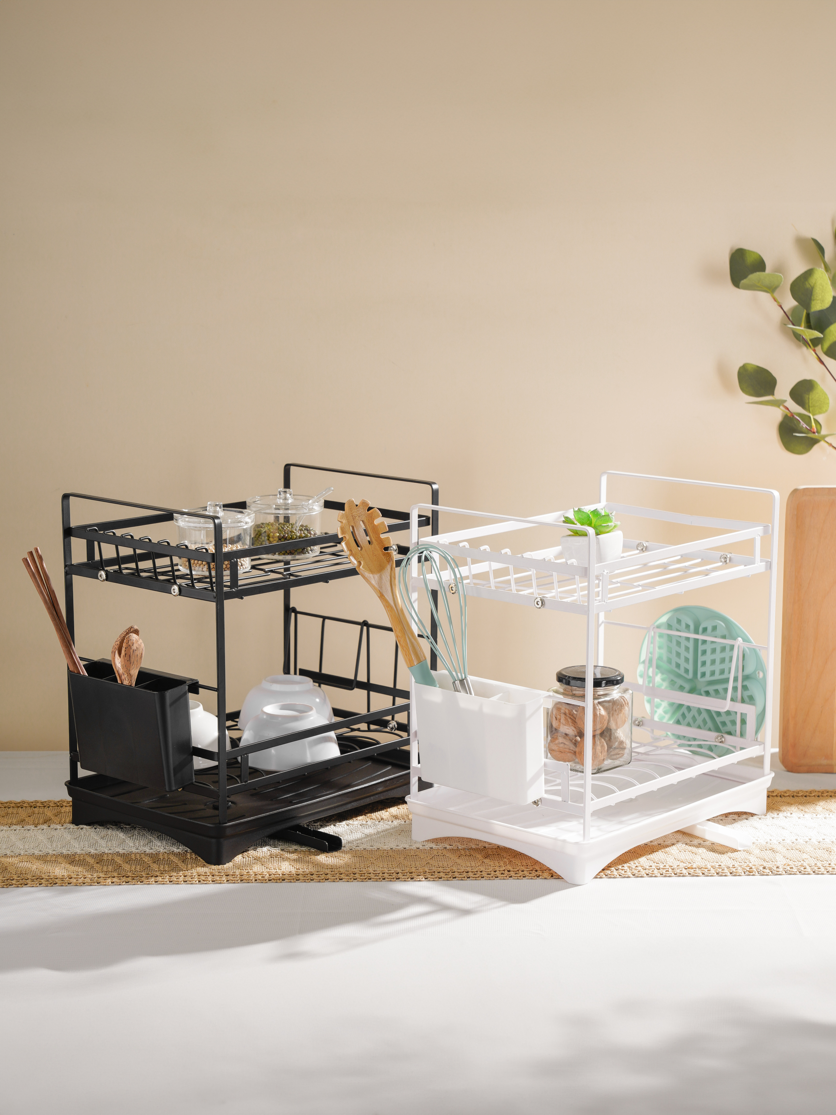 Kệ úp bát đĩa nhà bếp đa năng 2 tầng kèm khay hứng nước . Phân phối bởi Cobi Home
