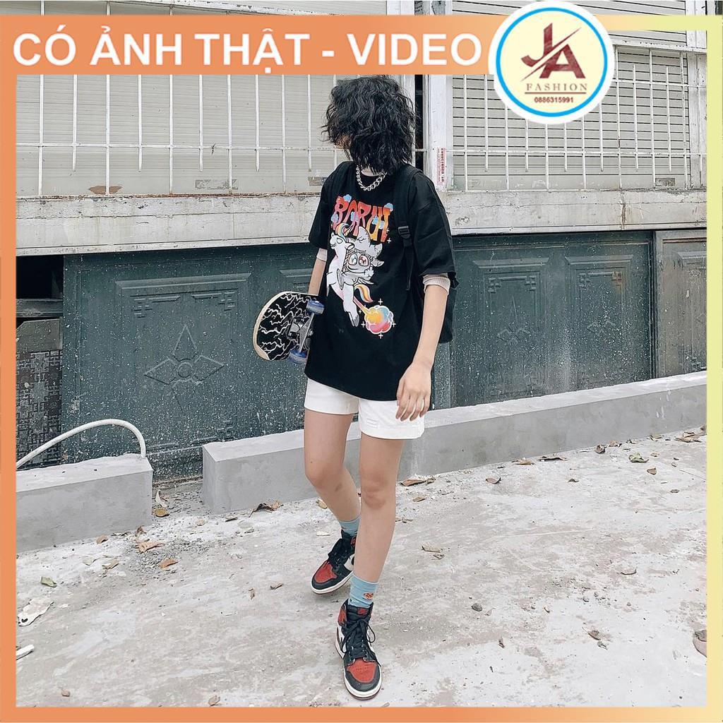 Áo Thun nam nữ BOBUI NGỰA UNICORN Áo phông tay lỡ unisex COTTON mát dày JASHOP