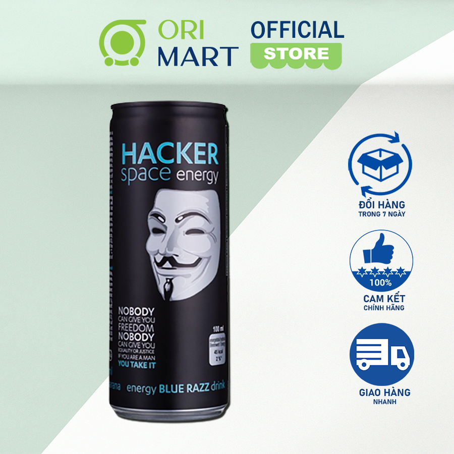 Nước Tăng Lực Hacker Space Energy Drink Blue Razz 250ml