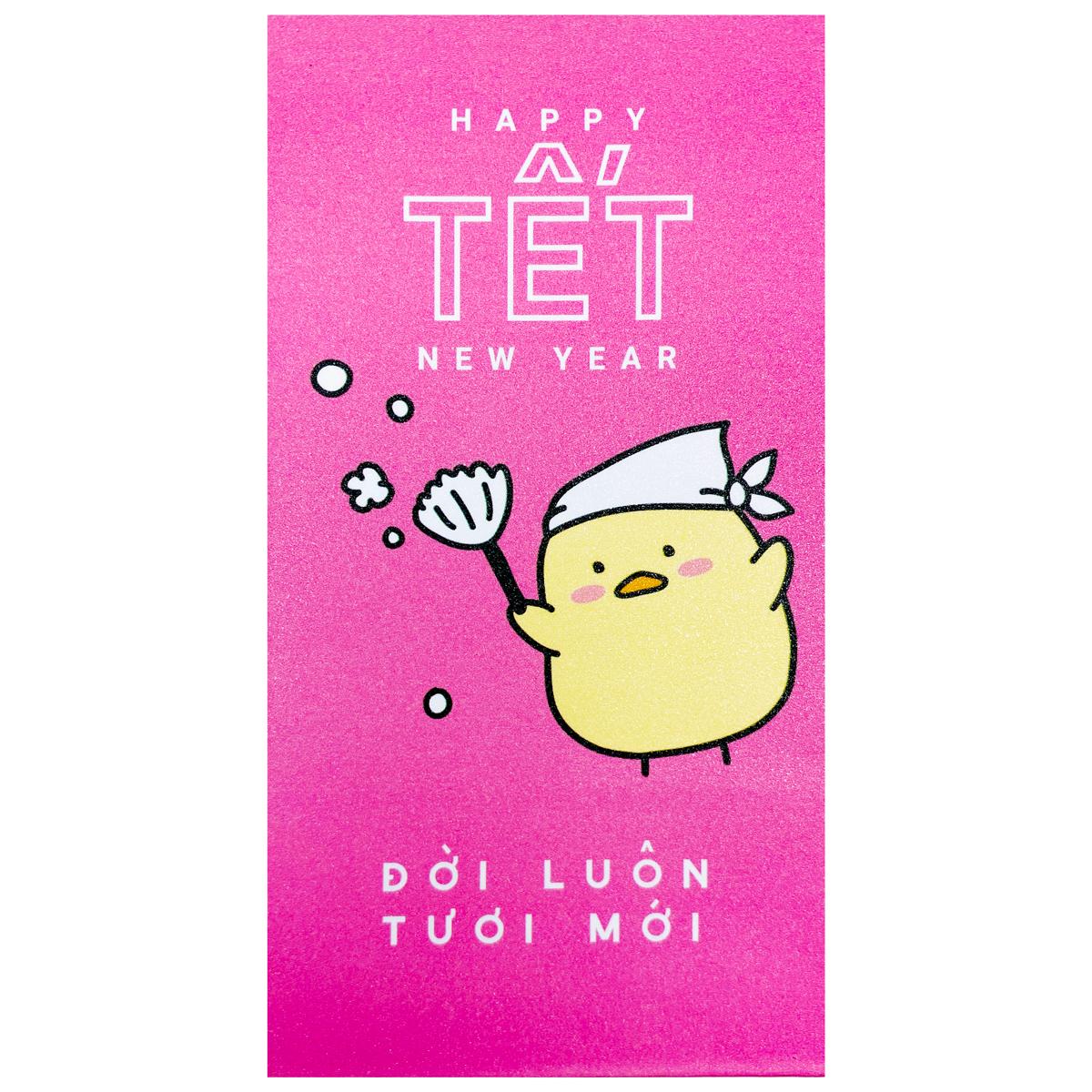 Bộ 5 Bao Lì Xì Tết Bính Ngọ 2026 - Futurebook L388 - Đời Luôn Tươi Mới - Màu Hồng