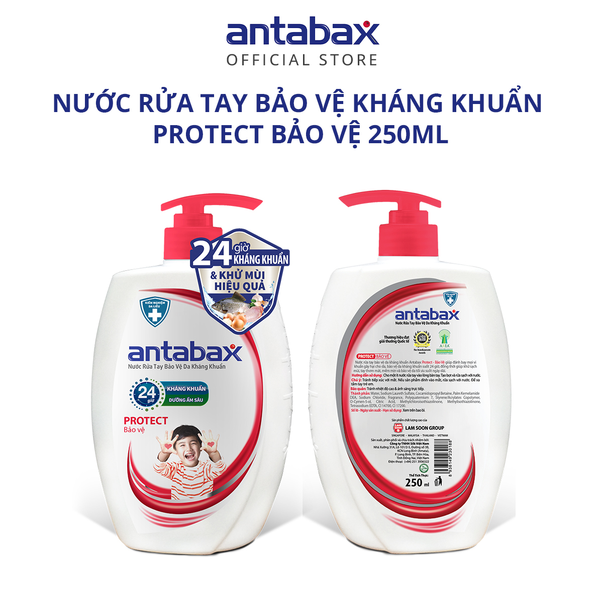 Nước Rửa Tay Bảo Vệ Da Kháng Khuẩn Antabax Protect Bảo Vệ 250ml