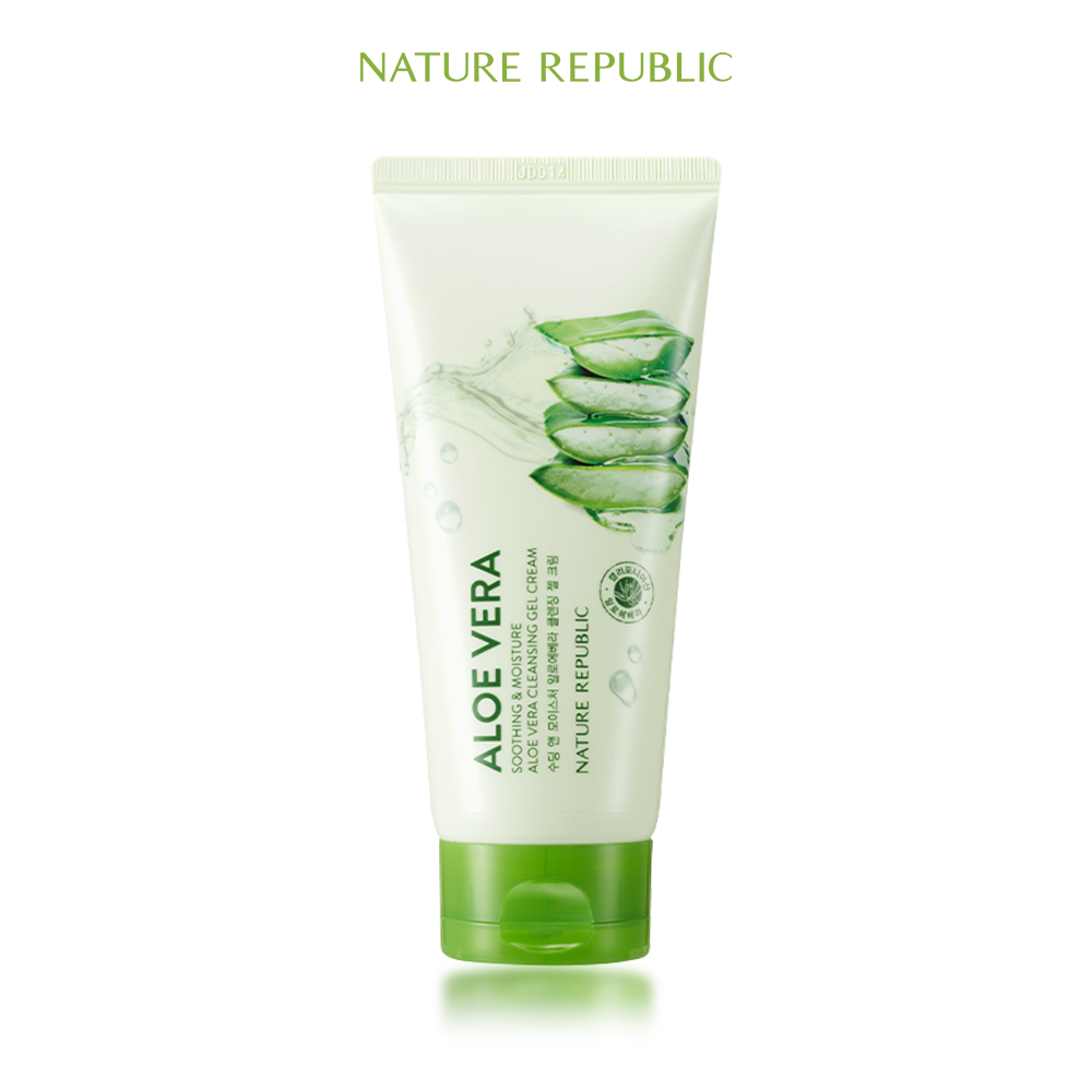 Kem tẩy trang cho mọi loại da Hàn Quốc Nature Republic Soothing &amp; Moisture Aloe Vera Cleansing Gel Cream