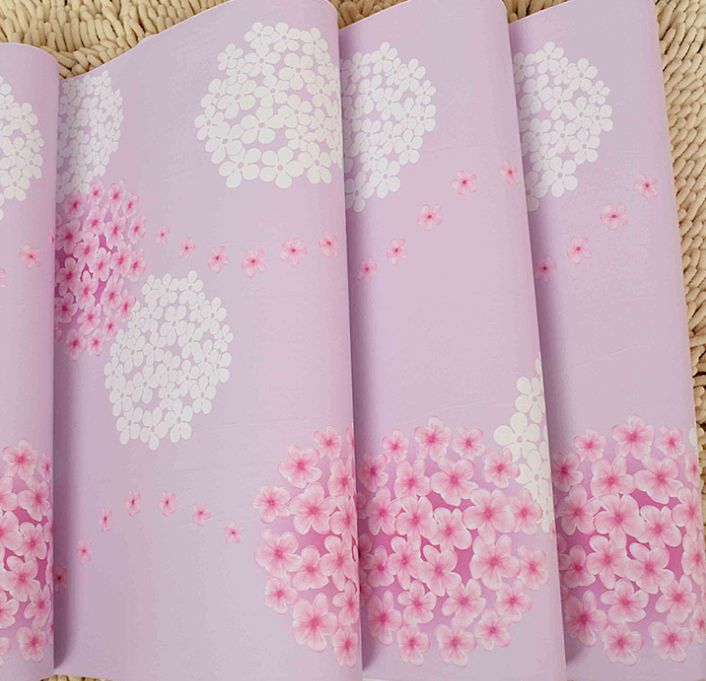 Combo 10 mét giấy dán tường, decal dán tường trang trí nhà cửa HOA CHÙM HỒNG khổ 45cm