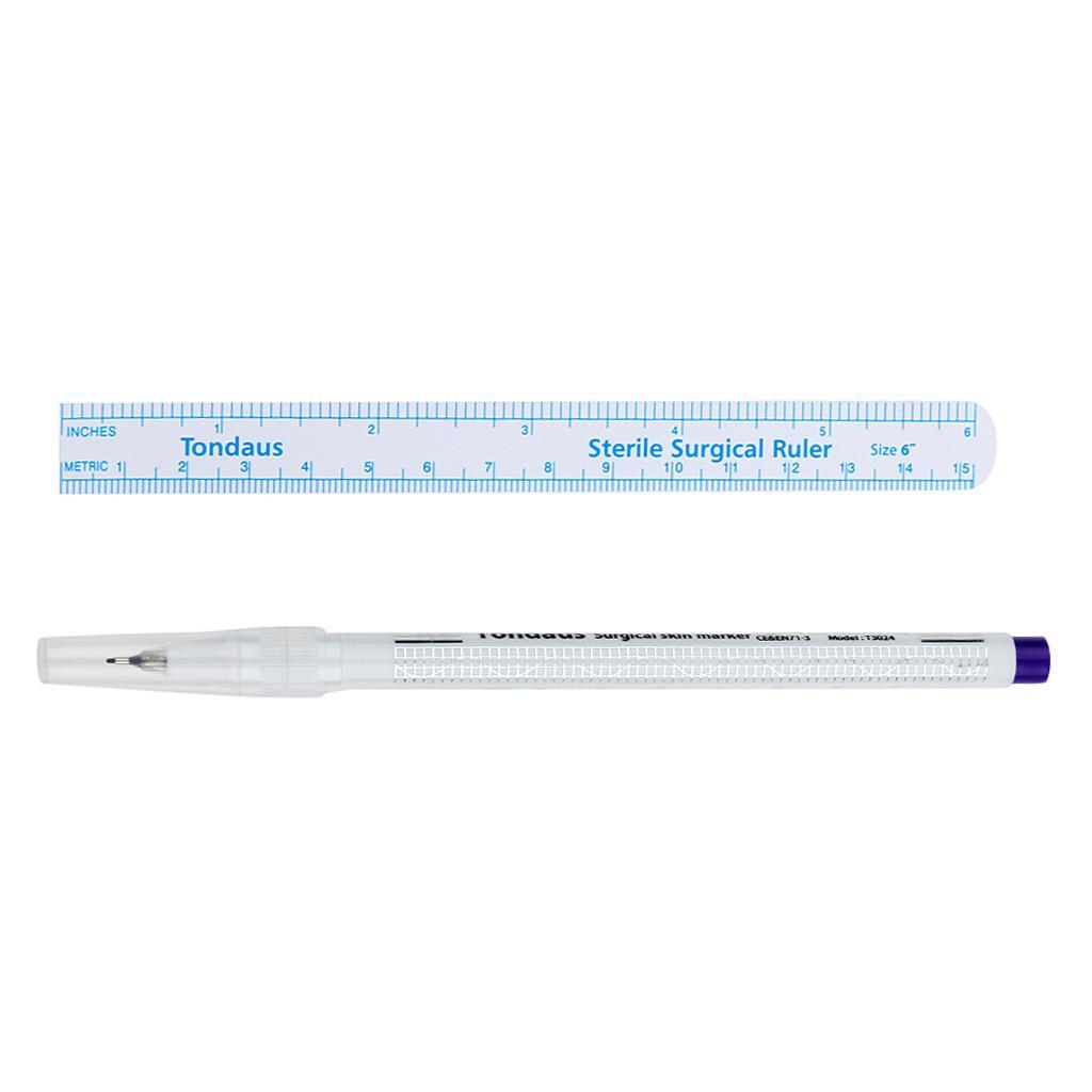 Surgical Tattoo Piercing Skin Marker Positioning Body Art Pen With Rulers
