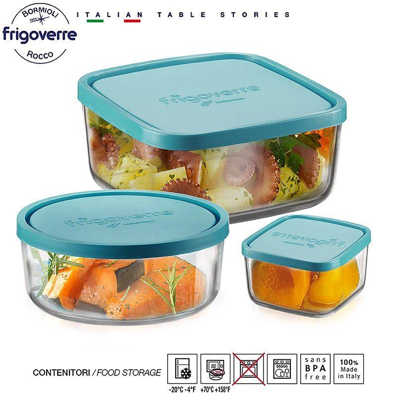 Hộp thuỷ tinh tròn Frigoverre - 650ml-300ml đựng thức ăn trong ngăn đông tủ lạnh, không có mùi